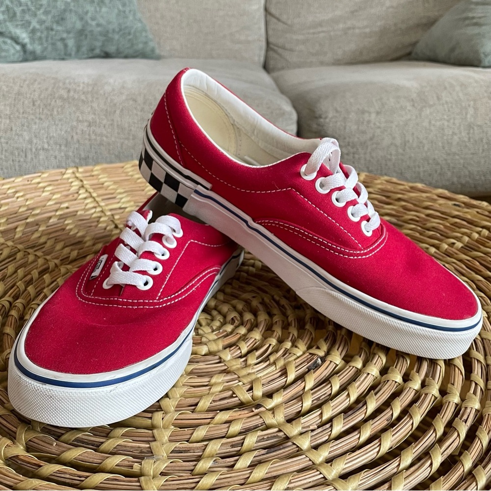 Vans Era Check Block Red Sz-8 - Picture 13 of 13